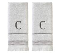 SKL Home Casual Monogram Set Asciugamani C, Cotone, Bianco, 16x26
