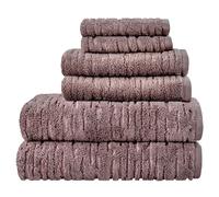 SKL Home CloudSoft - Set di 6 asciugamani in cotone, colore: prugna
