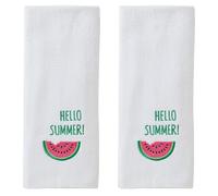 SKL Home Hello Summer - Set di asciugamani, colore: Bianco