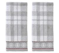 SKL Home Set di 2 asciugamani da bagno a quadretti, 40,6 x 63,5 cm