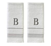 SKL Home Set di asciugamani, B, Cotone, Bianco, 16x26