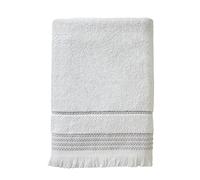 SKL Home Set di asciugamani da bagno casual con frange, confezione da 2, bianco