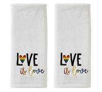 SKL Home Set di asciugamani in cotone, con scritta Love is Love, 63,5 x 40,6 cm