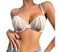 Sklavin Outfit da donna Plus Size Gilet Crop Wire Frees Reggiseno Lingerie Sexy Scollo a V Biancheria intima senza imbottitura sul petto S5XL Body in pizzo per, bianco, XL