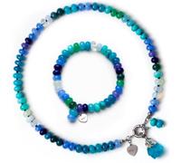 SKLife style design Set Gioielli Donna - Collana e Bracciale con Pietre Naturali Colorate, Regalo per Mamma, Figlia o Amica, Stile Boho Artigianale