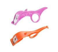 SKLIQMMV Pelapatate for Frutta, Mele, Kiwi, Arance, Verdure, in Acciaio Inox, Portatile, Manuale, for Pelare Le Patate, Utensili da Cucina(2pc Pink-Orange)
