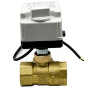 SKLIQMMV Valvola a Sfera motorizzata a 3 Vie da 1/2 "3/4" 1 "2 Pollici Valvola a Sfera elettrica Valvola a Sfera in Ottone Controllo a Due Linee con Interruttore Manuale(DN32,L Type_24VDC_CR02)