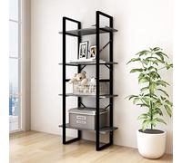 SKM Libreria a 4 Ripiani Grigia 60x30x140 cm in Massello di Pino
