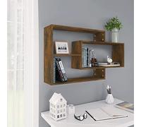 SKM Mensola a Muro Rovere Fumo 104x20x58,5 cm Legno Multistrato