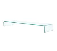 SKM Mobile/Rialzo Porta TV in Vetro Trasparente 110x30x13 cm