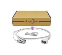 Skmeditec Cavo sensore SpO2 da 9,8 piedi senza chip compatibile con monitor Nellcor per modulo Oxismart SpO2, sonda Er Clip riutilizzabile con connettore a 7 pin, cavo di ricambio