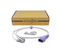 Skmeditec compatibile con il sensore SpO2 riutilizzabile Nellcor Oximax, sonda a clip per orecchio per adulti da 9,8 piedi con connettore a 9 pin di ricambio per P3119A