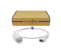 Skmeditec Sensore SpO2 Cavo corto da 3,2 piedi senza chip compatibile con monitor Nellcor per modulo Oxismart SpO2, cavo riutilizzabile per sonda a clip grande con connettore a 7 pin