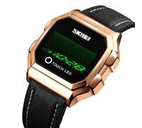 SKMEI 1650 Versione cinturino in pelle LED Display digitale Orologio elettronico