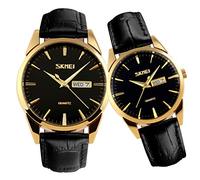 SKMEI Coppia di orologi per coppie, uomini e donne, per lui e per lei, set di orologi per marito, moglie, San Valentino, orologio da polso abbinato, regalo di nozze, impermeabile, alla moda, al