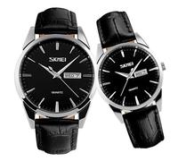 SKMEI Coppia di orologi per coppie, uomini e donne, per lui e per lei, set di orologi per marito, moglie, San Valentino, orologio da polso abbinato, regalo di nozze, impermeabile, alla moda, al
