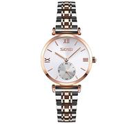 SKMEI Orologi da donna da donna in acciaio inossidabile di lusso business classico moda analogico al quarzo impermeabile semplice giorno data moglie ragazze regali oro argento orologio da polso,