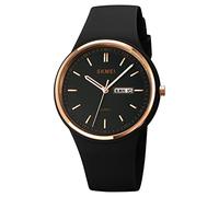 SKMEI Orologi per giovani donne da donna con cinturino in silicone grande quadrante grande impermeabile moda casual semplice quarzo analogico giorno data ragazze regalo bianco orologio da polso,