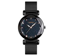 SKMEI Orologio da polso da donna in oro rosa con cielo stellato alla moda analogico impermeabile stile casual luminoso con cinturino in maglia in acciaio inox elegante vestito al quarzo