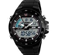 SKMEI orologio da uomo digitale analogico allarme 30 impermeabile uomo militare multifunzionale orologi da polso (nero)