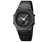 SKMEI Orologio da uomo elettronico a doppio display con luminoso, impermeabile fino a 50 m, orologio sportivo alla moda, multifunzione, 1816, NERO NERO, Classico