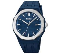 SKMEI Orologio da uomo in silicone, facile da leggere, impermeabile, sportivo, casual, alla moda, analogico, al quarzo, luminoso, regalo per padri, nero, G9299blu, Moda