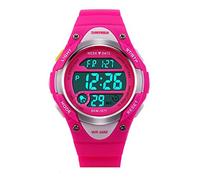 Skmei Orologio digitale rosa blu nero con cronometro e sveglia dai 6 ai 13 anni