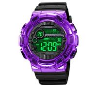 SKMEI Orologio sportivo digitale da uomo, militare, impermeabile, con schermo a LED, ampio quadrante, cronometro, sveglia, orologio da polso, Nero, Bianco, 1, moderno