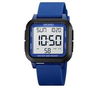 SKMEI Orologio sportivo digitale da uomo, ultra sottile, quadrante grande, impermeabile, con cronometro, conto alla rovescia, timer, funzione sveglia, doppio fuso orario con retroilluminazione a LED,