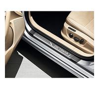 SKODA 5e0071303, Set battitacco, aste per ingresso auto, in acciaio inox, design anteriore e posteriore, sottoporta