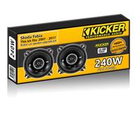 Skoda Fabia Anteriore Porta Altoparlanti Kicker 16.5cm 17cm Auto Kit + Rings