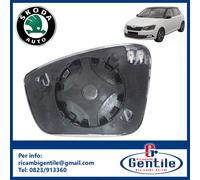 Piastra specchietto termica vetro passeggero dx per Skoda Fabia III 2015 in poi