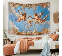 SKOEUI Arazzo da Parete Angelo Barocco Grande Arazzo Colomba Dipinta A Olio, Arte Murale da Appendere per un'Atmosfera Rilassante in Casa 230x180 cm