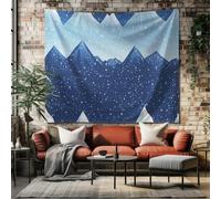 SKOEUI Arazzo da Parete Montagna Panoramica Decorazione Murale per Camera da Letto, Soggiorno Poster da Parete Nevicata Invernale Grande Aesthetic Arazzo Blu 230x180 cm