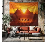 SKOEUI Arazzo da Parete Piramidi Paesaggistiche Decorazione Murale per Camera da Letto, Soggiorno Poster da Parete Paesaggio Desertico Grande Aesthetic Arazzo Giallo Dorato 230x180 cm