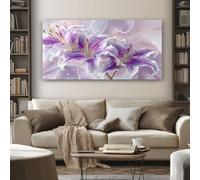 SKOEUI Quadro su Tela Giglio Floreale 1 Pezzo Quadro Moderno 60x120 cm Stampe da Parete Fiore Botanico Decorazioni da Parete Soggiorno Camera da Letto Corridoio Senza Cornice