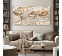 SKOEUI Quadro su Tela Mappa Del Mondo Vintage 1 Pezzo Senza Cornice
