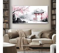 SKOEUI Quadro su Tela Sakura Giapponese Grandi Dimensioni Senza Cornice