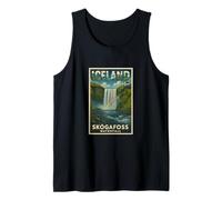 Skogafoss Cascata Islanda Vintage Travel Art Graphic Canotta