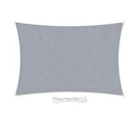 Skojig Vela Parasole Premium, in uni di Fissaggio HDPE, Resistente alle Intemperie, Parasole per Giardino, Balcone, Campeggio & Terrazza, Protezione Raggi UV, Rettangolare 2x4 m, Grigio Chiaro
