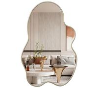 Skokliz Specchio da parete irregolare, asimmetrico, 90 cm x 60 cm, decorazione da parete moderna per bagno, camera da letto, soggiorno, ingresso, montaggio a parete