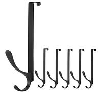 SKOLOO 5 ganci per porta in metallo da appendere, ganci interni per porta asciugamani, cappotti, colore: nero