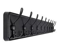 SKOLOO Appendiabiti a parete per ingresso - Stile casale - 10 Ganci Tripli - 97 cm - Appendiabiti da parete legno per Appendere Cappotti Sciarpe, zaini e Altro