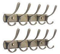 SKOLOO Appendiabiti da parete moderno con 5 ganci, confezione da 2, appendiabiti da parete in metallo per appendere cappotti, giacche, zaini, cappelli, appendiabiti da parete in bronzo