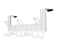 SKOLOO Ganci sopra la porta - per porte fino a 3,5 cm di spessore, confezione da 2, appendiabiti in metallo con 11 ganci, appendiabiti sopra la porta per cappotti, cappelli, asciugamani, bianco