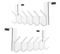 SKOLOO Gancio sopra la porta bianco, appendiabiti per ingresso, gancio per asciugamani sopra la porta per bagno, gancio appendiabiti per porta in acciaio inossidabile per giacca, accappatoi