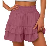 Skort per le donne Uk Pantaloncini con orlo a volant estivi boho pantaloni corti da spiaggia larghi pantaloni caldi a vita alta eleganti mini gonne leggere A-Line Golf Tennis pantaloni corti con