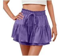Skorts da donna UK elastico in vita da donna con volant skorts ragazze corsa tennis culottes atletico elastico activewear gonna da golf pantaloni fluidi a strati boho pantaloncini plissettati vestiti