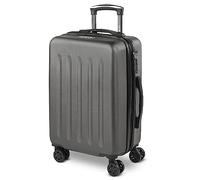 SKPAT - Valigia 23Kg da stiva capiente Valigia rigida XL con ruote silenziose Valigia espandibile Trolley Grande Rigido leggero ideale per viaggi lunghi con Lucchetto a combinazione, Antracite