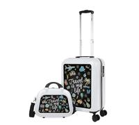 SKPAT - Valigia 55x40x20 Trolley Bagaglio a Mano. Valigie e Trolley per i Tuoi Viaggi in Cabina. Trolley Bagaglio a Mano, Blanco-Travel